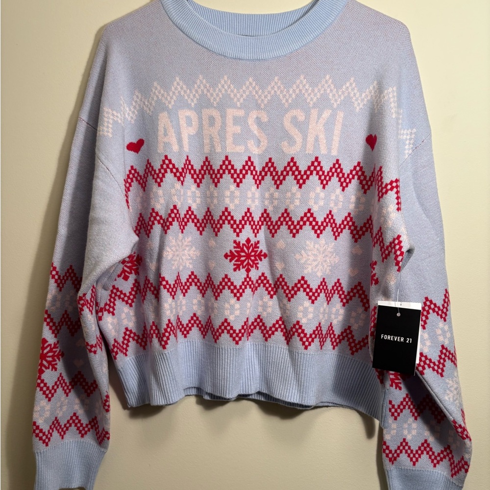 Forever 21 Blue and Red Apres Ski Sweater